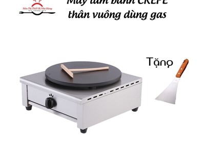 Máy làm bánh Crepe thái đơn vuông dùng gas, MẶT CHỐNG DÍNH siêu bền bảo hành 12 tháng 0