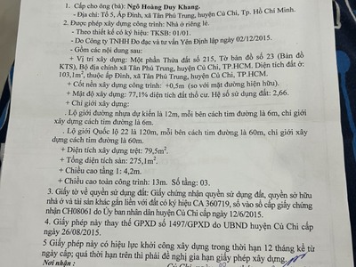 Cần bán nhà chính chủ 1 trệt 2 lầu mặt tiền đường hồ thị lai 2