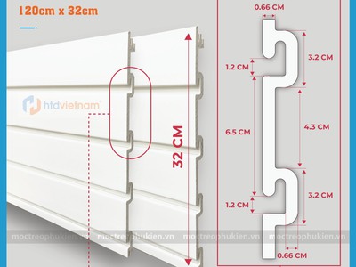 Tấm vách slatwall pvc làm giá treo tiện lợi - 2023 7