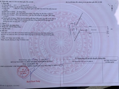 Phú An, Tx. Bến Cát mặt tiền đường nhựa 12m giá chỉ 4.9tr/m2. Ngân hàng hỗ trợ vay 60. 0