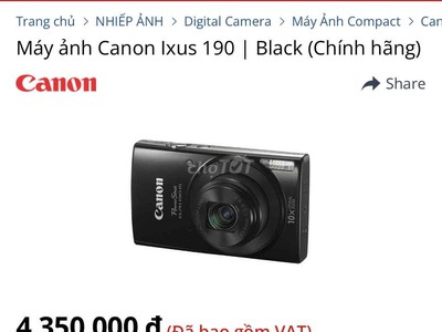 Cần thanh lý máy Canon Inxus190 4