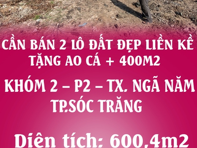 Bán 2 lô đất đẹp liền kề tặng ao cá   400m2 0