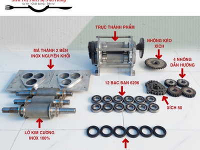 Máy ép mía nửa bàn rulo kim cương bắc việt 1