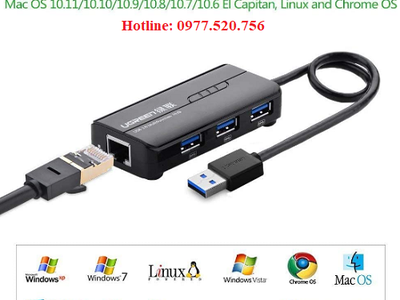 Bộ chia cổng USB 2.0, 3.0 thành 4 cổng, 7 cổng Ugreen 20277,20291,20265,20296, chia cổng type C 13