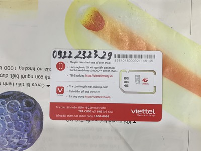 Sim Viettel số lẻ đẻ ra tiền. 0922 23 23 29. 0