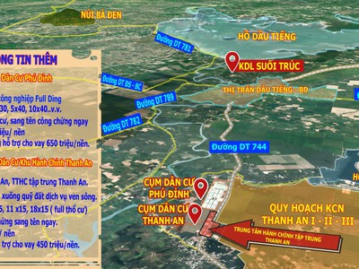 Chính chủ bán đất 2 mặt tiền DT744 Thanh An - Dầu Tiếng - Bình Dương, sổ hồng trao tay 1