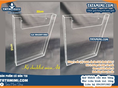 Checklist treo tường A4 ngang độ rộng hộp 1