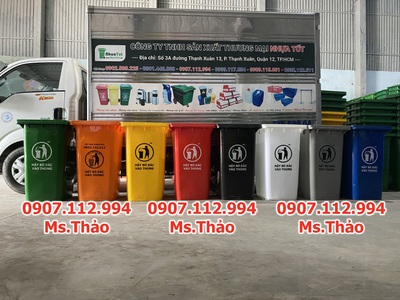 Thùng rác 240 lít, thùng rác nhựa có nắp đậy, thùng rác nhựa 0
