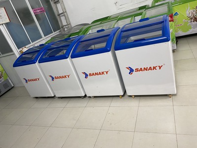 Thanh lý tủ đông nắp kính lùa Sanaky 100 lít VH-182K, 86 bảo hành 3 tháng. 1