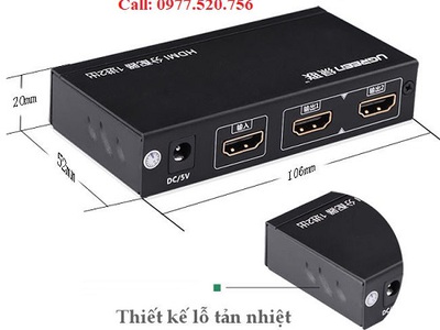 Hải Phòng có sẵn Bộ chia HDMI 1 ra 2 Ugreen 40201, Bộ chia HDMI 1 ra 4 Ugreen 40202 hỗ trợ 4k 10