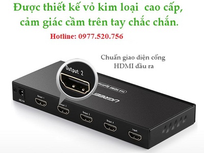 Hải Phòng có sẵn Bộ chia HDMI 1 ra 2 Ugreen 40201, Bộ chia HDMI 1 ra 4 Ugreen 40202 hỗ trợ 4k 1