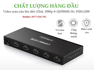 Hải Phòng có sẵn Bộ chia HDMI 1 ra 2 Ugreen 40201, Bộ chia HDMI 1 ra 4 Ugreen 40202 hỗ trợ 4k 3