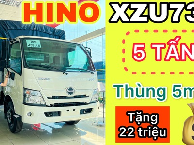 Hino XZU730 5 Tấn Thùng Mui Bạt Nhôm 5m7 0