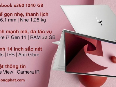 HP EliteBook X360  1040 G8 i7-1185G7 Ram 32Gb SSD 512Gb 14″ FHD Touch LikeNew 0