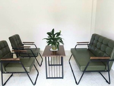Sofa cafe khung sắt tay gỗ TĐP-01 5