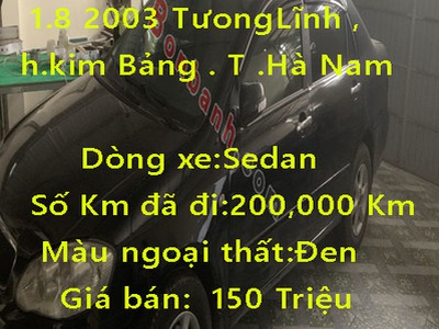 Bán xe toyota corolla altis 1.8 2003 tượng lĩnh , h.kim bảng . t .hà nam 0