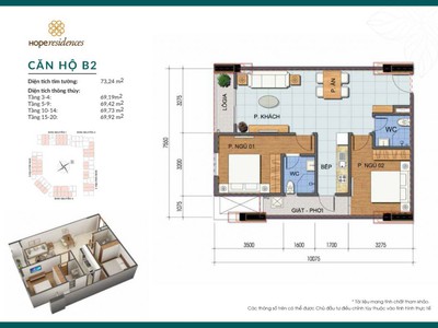Bán căn chung cư 69,7m2 tầng trung tại, tòa H5, Hope Residence Phúc Đồng,view cầu Vĩnh Tuy 0