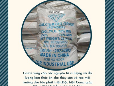 Canxi Chlorua bột nguyên liệu dùng trong nuôi trồng thuỷ sản 2