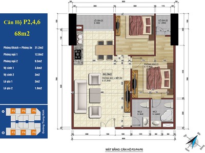 Chung cư 219 trung kính yên hòa cầu giấy, 2 ngủ , 2 wc giá bán 3.4 tỷ 0