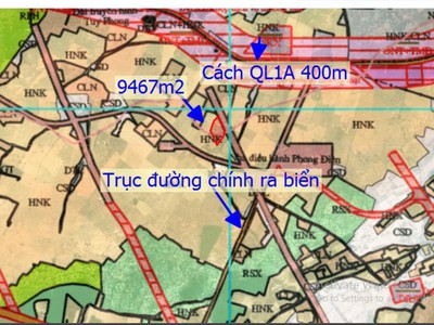 Bán nhanh lô đất 9467m2 view biển Tuy Phong, mặt tiền đường nhựa 95m 0