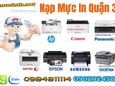 Nạp mực máy in tận nơi quận 3 giá rẻ 0