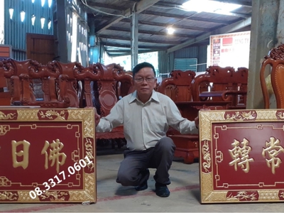 Làm câu đối bằng gỗ tại Sài Gòn, làm câu đối thờ gia tiên 1