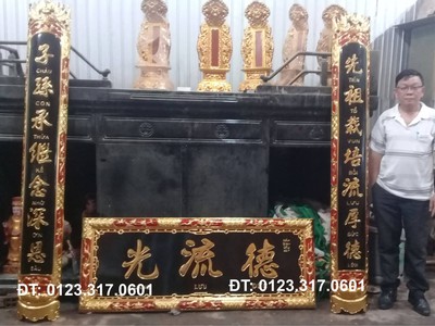 Làm câu đối bằng gỗ tại Sài Gòn, làm câu đối thờ gia tiên 3