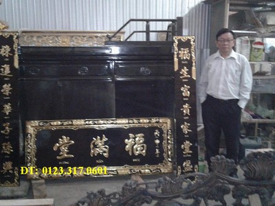Làm câu đối bằng gỗ tại Sài Gòn, làm câu đối thờ gia tiên 8