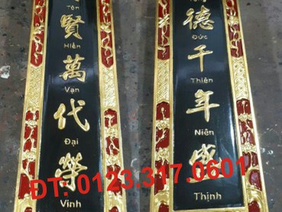 Làm câu đối bằng gỗ tại Sài Gòn, làm câu đối thờ gia tiên 12