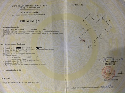 Chính chủ cần bán đất tl7 cách ql 22 2 km 0