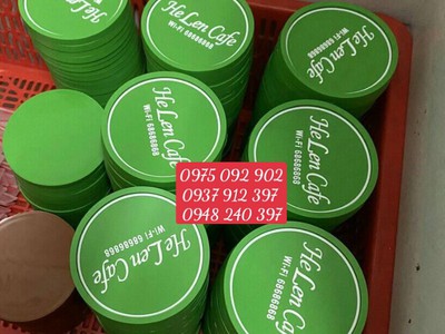 Lót ly nhựa dẻo pvc dập nổi, làm lót ly theo yêu cầu 0