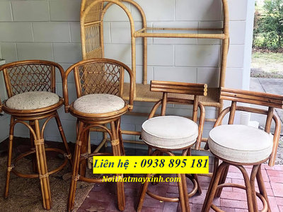 Ghế quầy bar resort , bàn ghế quầy bar mây tre đan 3
