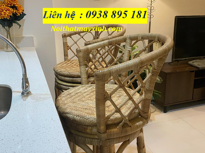 Ghế quầy bar resort , bàn ghế quầy bar mây tre đan 7