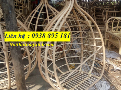 Xích đu mây tre được làm thủ công bằng 100 mây tự nhiên. 4