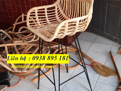 Ghế quầy bar resort , bàn ghế quầy bar mây tre đan 8