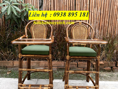 Ghế quầy bar resort , bàn ghế quầy bar mây tre đan 11