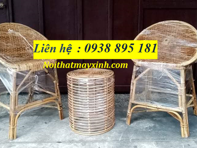 Ghế quầy bar resort , bàn ghế quầy bar mây tre đan 14
