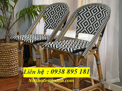 Ghế quầy bar resort , bàn ghế quầy bar mây tre đan 17