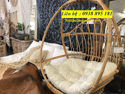 Xích đu mây tre được làm thủ công bằng 100 mây tự nhiên. 6