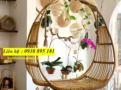 Xích đu mây tre được làm thủ công bằng 100 mây tự nhiên. 16