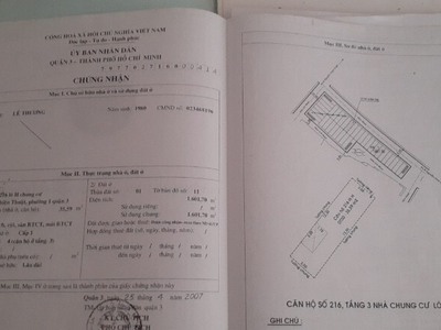 Chung cư q3 cần bán gấp 0