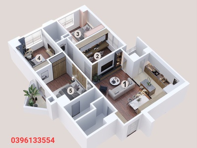 Quỹ căn đa thế hệ diện tích 127m2   141m1 3PN   1 và 4PN 3WC giá chỉ 25tr/m2 đã có sổ 6