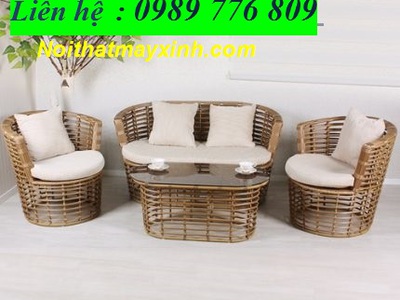 Bộ bàn ghế sofa nhựa giả mây ngoài trời 6