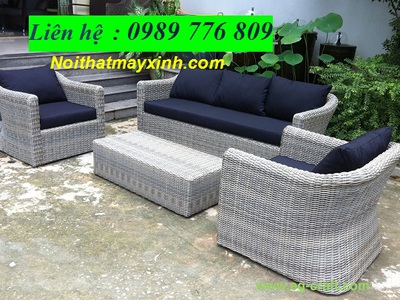 Bộ bàn ghế sofa nhựa giả mây ngoài trời 7
