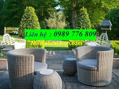 Bộ bàn ghế sofa nhựa giả mây ngoài trời 8