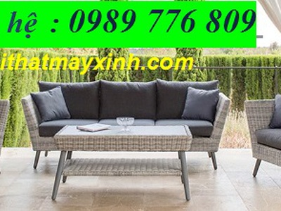 Bộ bàn ghế sofa nhựa giả mây ngoài trời 9
