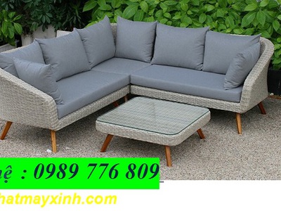 Bộ bàn ghế sofa nhựa giả mây ngoài trời 10
