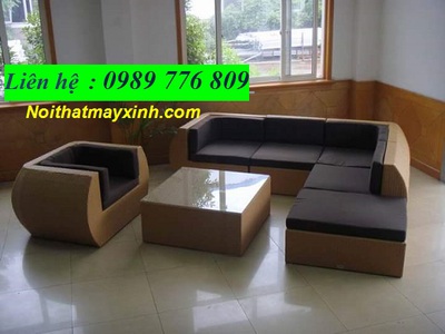 Bộ bàn ghế sofa nhựa giả mây ngoài trời 13