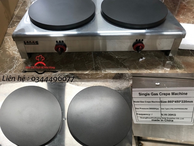 Máy làm bánh crepe đôi dùng gas 1