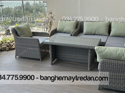 Nâng tầm không gian sống với Sofa góc quây nhựa giả mây để ngoài trời 0